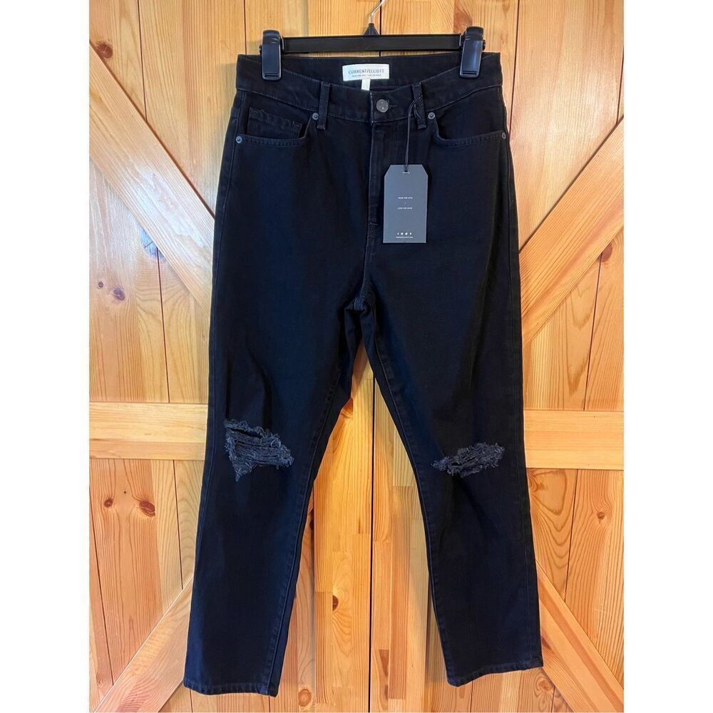 Current/Elliott The Boyfriend Onyx Jean Women's Black 26 nwt (3681)